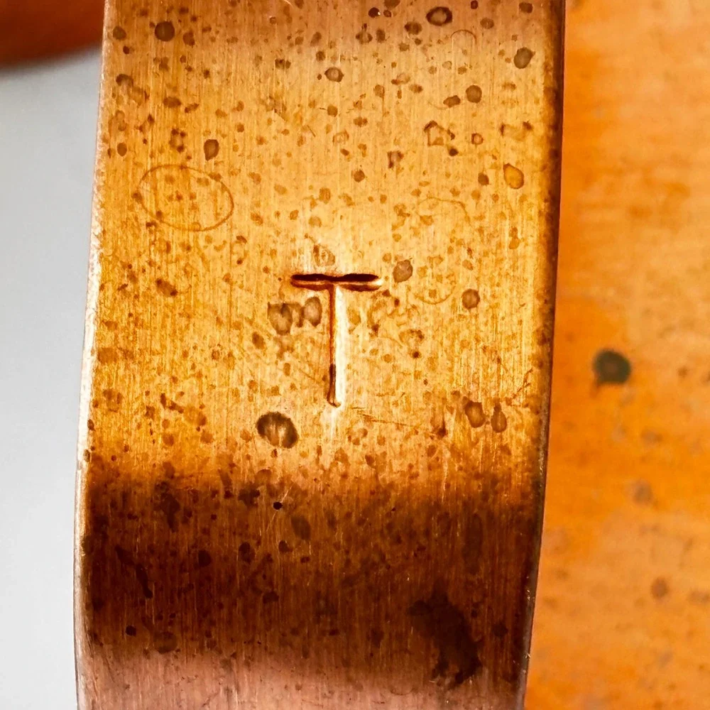 Handmade Copper Cookie Cutter Signed ET VT 2008 Folk Art Farmhouse Decor Vermont